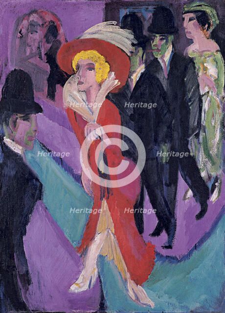 Street With Red Streetwalker, 1914-1925. Artist: Kirchner, Ernst Ludwig (1880-1938)