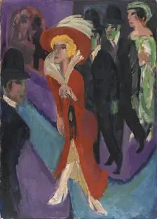 Street with Red Streetwalker, 1914. Creator: Ernst Kirchner