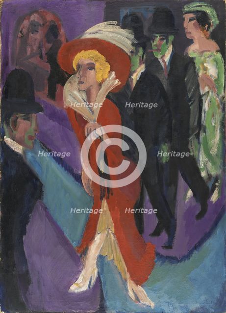 Street with Red Streetwalker, 1914. Creator: Ernst Kirchner.