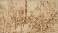 Street With Tradesmen, late 16th-early 17th century.. Creator: Giovanni Maria Tamburini