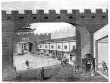 Street within the City Walls, Canton - from a drawing by a Chinese artist, 1857. Creator: Unknown