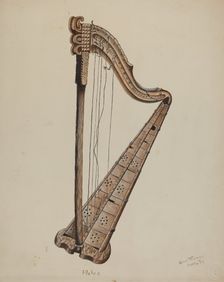 Stringed Harp, c. 1939. Creator: Grace Thomas