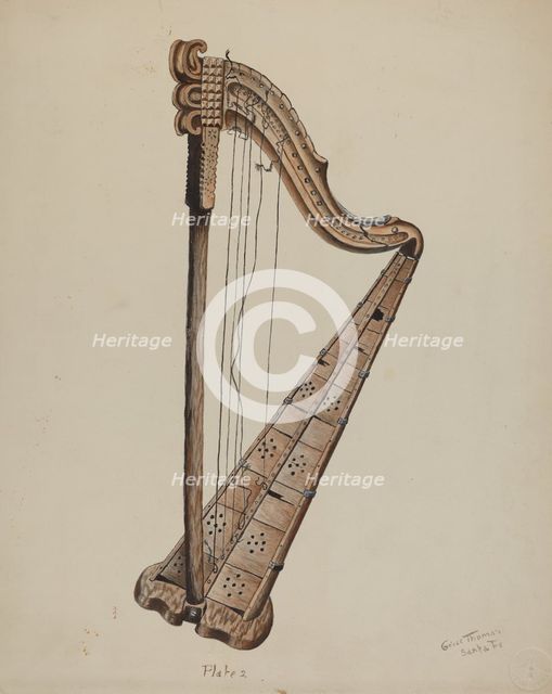 Stringed Harp, c. 1939. Creator: Grace Thomas.