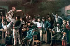 Strike 1895. Artist: Mihaly Munkacsy