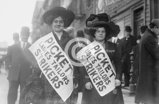Strike pickets, 1910. Creator: Bain News Service.