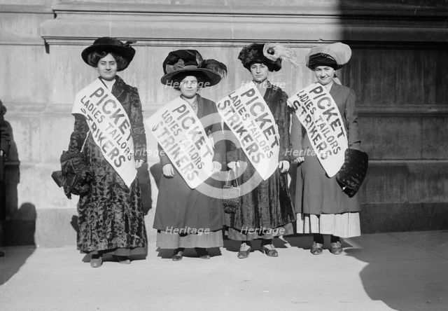 Strike pickets, 1910. Creator: Bain News Service.