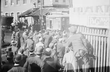 Strikers clamoring for motorman of car, Philadelphia, 1910. Creator: Bain News Service