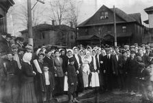 Strikers at Auburn - April 13, 1913. Creator: Bain News Service