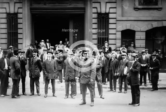 Strikers leave Sherry's, 1912. Creator: Bain News Service.