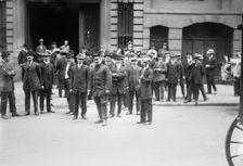 Strikers leave Sherry's, 1912. Creator: Bain News Service