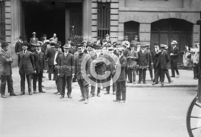 Strikers leave Sherry's, 1912. Creator: Bain News Service.