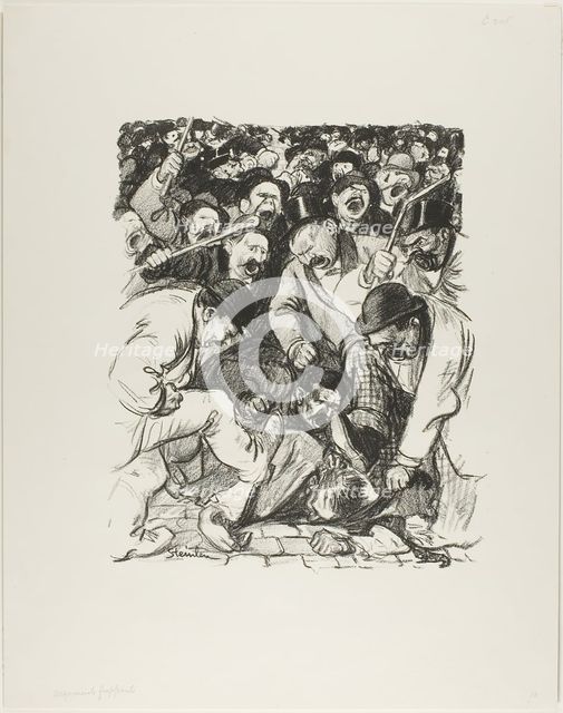 Striking Arguments, January 1898. Creator: Theophile Alexandre Steinlen.