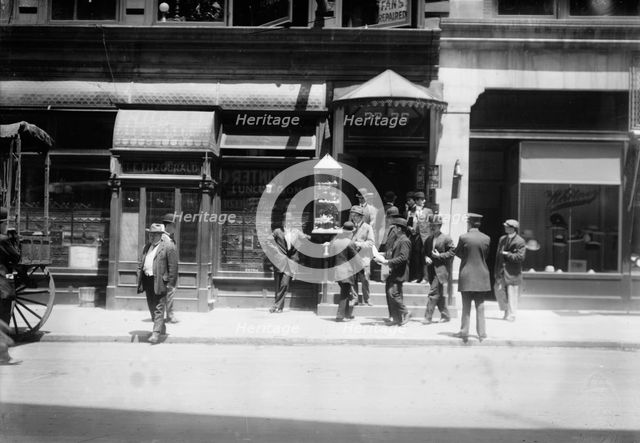 Striking waiters at headquarters, 1912. Creator: Bain News Service.