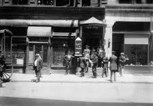 Striking waiters at headquarters, 1912. Creator: Bain News Service