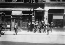 Striking waiters at headquarters, 1912. Creator: Bain News Service