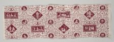 Strip of Copperplate Printed Cotton, 1795-1799. Creator: Christophe Philippe Oberkampf (French, 1738-1815), firm of