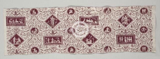 Strip of Copperplate Printed Cotton, 1795-1799. Creator: Christophe Philippe Oberkampf (French, 1738-1815), firm of.