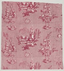 Strip of Copperplate Printed Cotton with "LOiseleur" Design, c. 1800. Creator: Jean-Baptiste Marie Hüet (French, 1745-1811)
