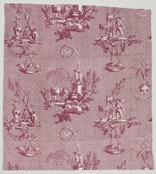 Strip of Copperplate Printed Cotton with "LOiseleur" Design, c. 1800. Creator: Jean-Baptiste Marie Hüet (French, 1745-1811)