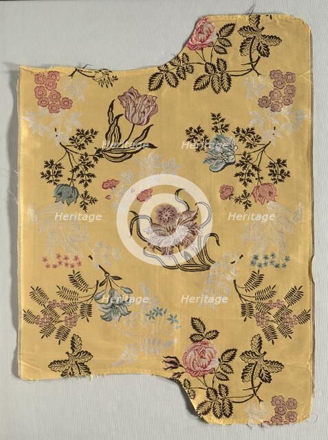 Strip of Brocaded Silk, 1700s. Creator: Unknown.