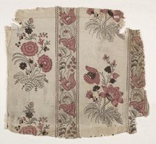 Strip of Woodblock Printed Linen, c. 1785. Creator: Unknown