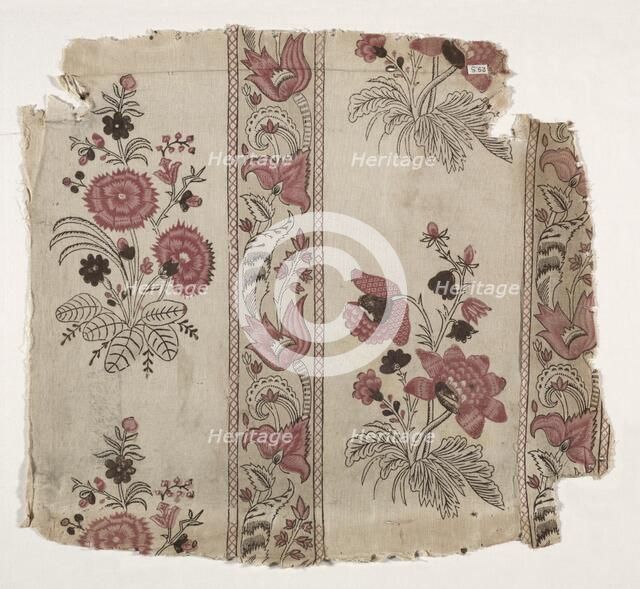 Strip of Woodblock Printed Linen, c. 1785. Creator: Unknown.