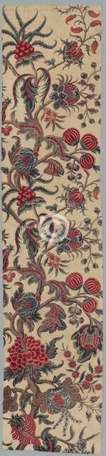 Strip of Woodblock Printed Linen, c. 1785. Creator: Unknown.