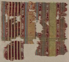 Striped fragment, 1200s - 1300s. Creator: Unknown