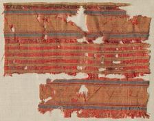 Striped fragment, 1300s. Creator: Unknown