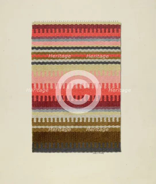 Striped Stair Carpet, 1935/1942. Creator: Merkley, Arthur G..