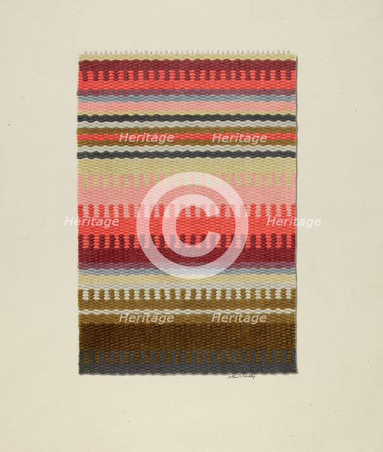 Striped Stair Carpet, 1935/1942. Creator: Merkley, Arthur G..