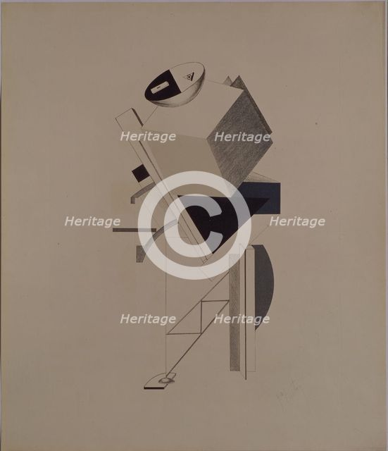 Strong guy. Figurine for the opera Victory over the sun by A. Kruchenykh, 1920-1921. Artist: Lissitzky, El (1890-1941)