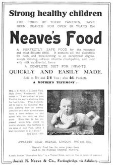 Strong healthy children...have been reared for over 80 years on Neave's Food, 1909. Creator: Unknown