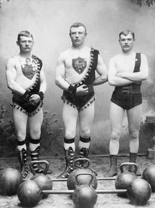 Strongmen at the Thule Athletic Club, Trelleborg, Sweden, 1898. Creator: Unknown