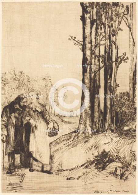 Stroll of the Convalescent (La promenade du convalescent). Creator: Alphonse Legros.