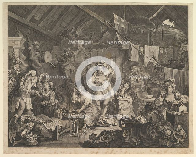 Strolling Actresses Dressing in a Barn, May 1738. Creator: William Hogarth.