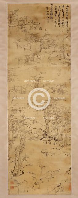 Strolling in a Misty Valley, 1649. Creator: Mei Qing.