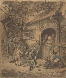 Strolling Violinist at an Ale House Door, 1625-85. Creator: Unknown