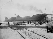 Strs. A.D. MacTier and F.P. Jones on the ways, 1913 Mar 8. Creator: Unknown