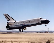 STS-92 touching down, Edwards Air Force Base, California, USA, October 24, 2000. Creator: NASA