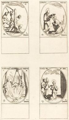 Sts. Maxentius & Leander; Sts. Sergius & Paul; Sts. Eustratius & Orestes; St. Lucy. Creator: Jacques Callot