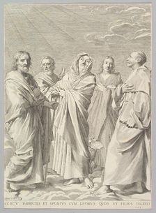 Sts. Anne, Joseph, Joachim, Bernard and John the Evangelist (Parenté de la Vierge), 1648. Creator: Claude Mellan