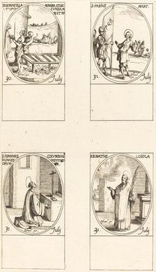 Sts. Donatilla, Maxima & Secunda; St. Fabius;St. John Colombini; St. Ignatius Loyola. Creator: Jacques Callot
