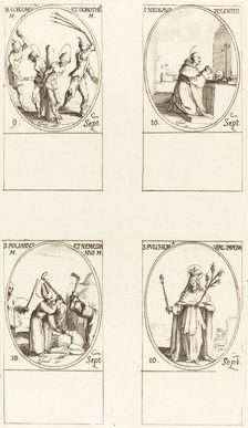 Sts. Gorgonius & Dorothy; St. Nicholas of Tolentino; St. Polianus & Nemesian; St. Pul. Creator: Jacques Callot