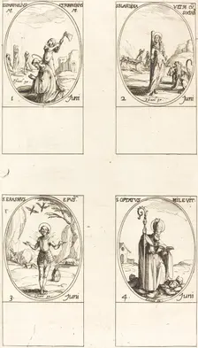 Sts. Pamphilius and Porphyrius; St. Blandina and Companions; St. Erasmus; St. Optatus. Creator: Jacques Callot