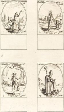 Sts. Pamphilius and Porphyrius; St. Blandina and Companions; St. Erasmus; St. Optatus. Creator: Jacques Callot