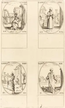 Sts. Simon and Jude, Apostles; St. Narcissus; St. Marcellus; St. Quintin. Creator: Jacques Callot