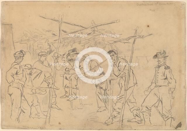 Sutler's Tent, 3rd Pennsylvania Cavalry [recto], 1862. Creator: Winslow Homer.