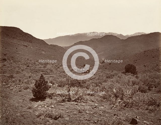 Sutro Tunnel's Road to Virginia City, 1875, printed ca. 1876. Creator: Carleton Emmons Watkins.