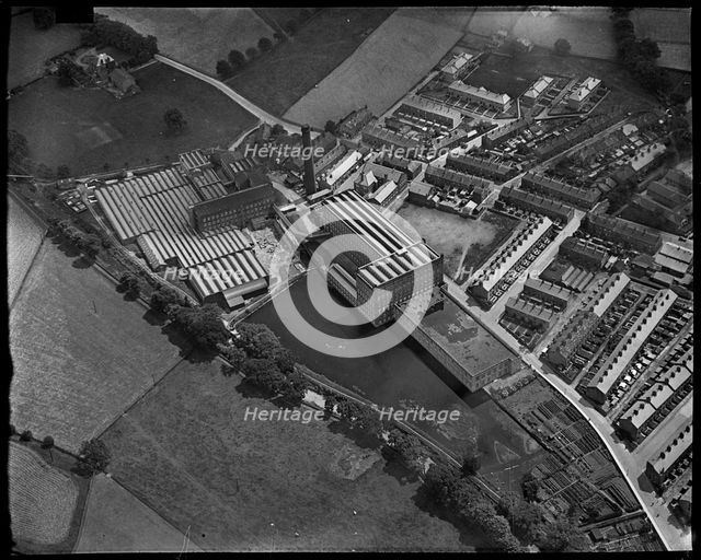 Sutton Worsted Mills on Bridge Street, Sutton-in-Craven, North Yorkshire, c1930s. Creator: Arthur William Hobart.